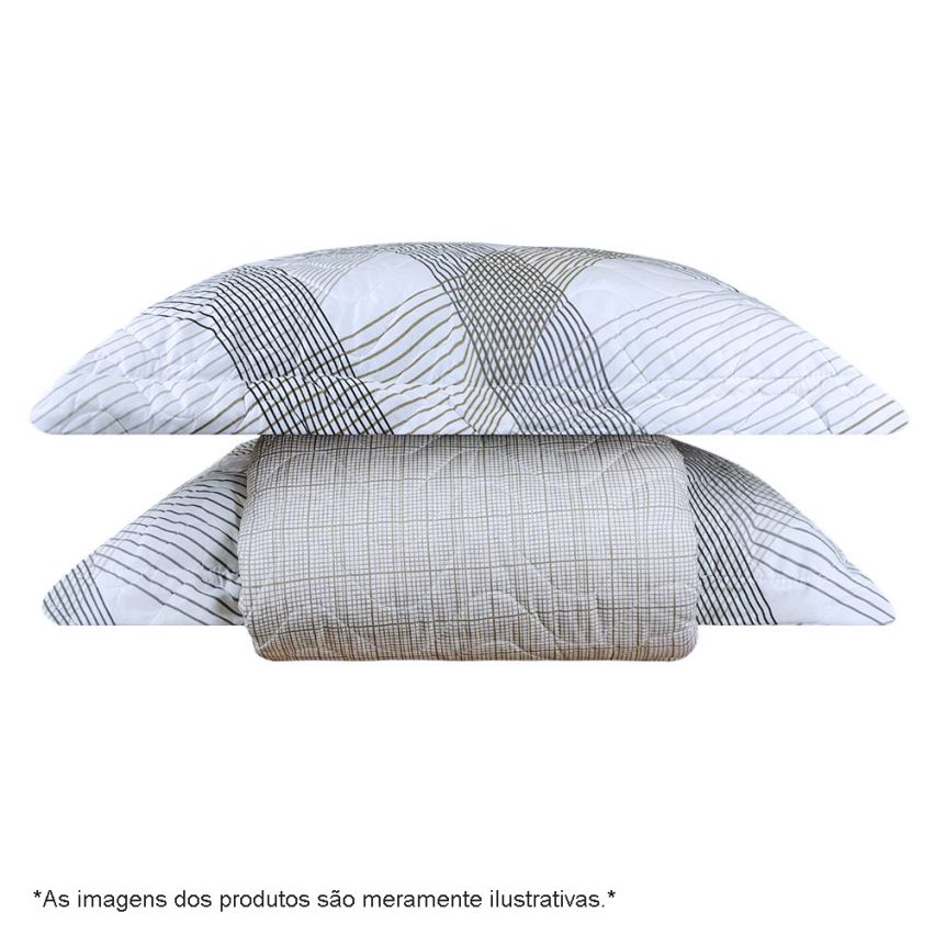 Cobreleito Casal + Porta Travesseiro Hipercal 200 Fios Dupla Face Equilíbrio - Juma Enxovais
