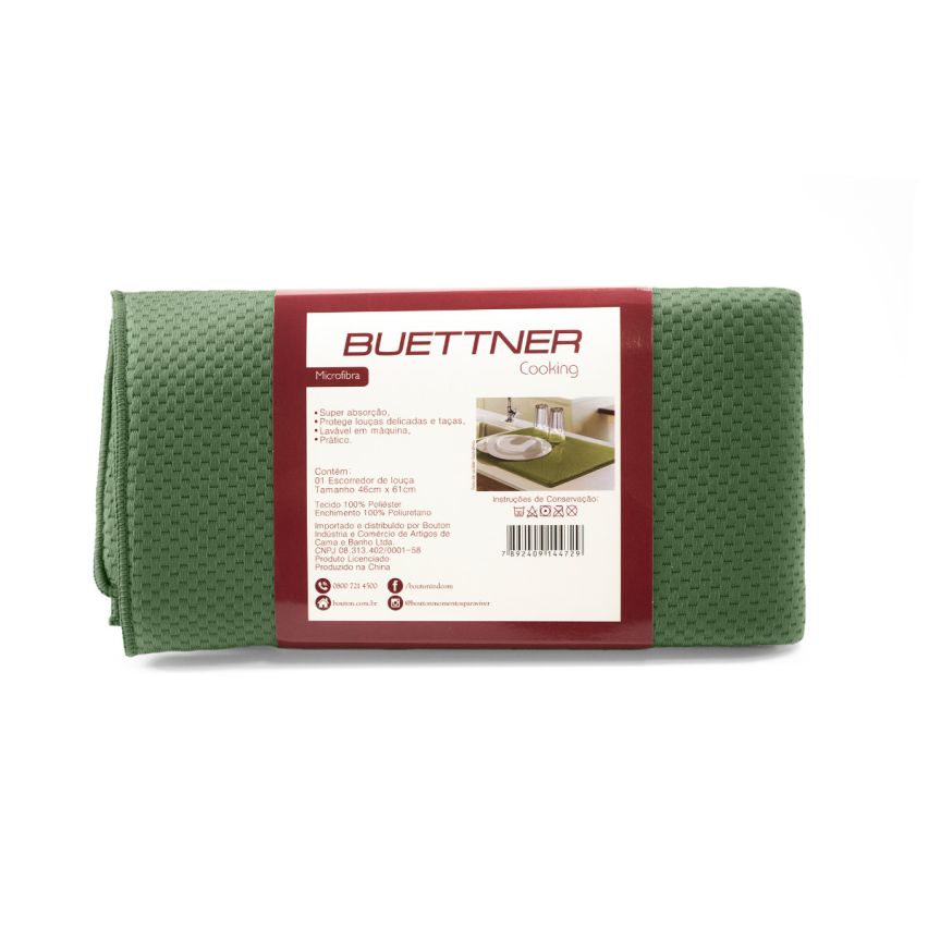 Escorredor para Louças em Microfibra Verde Musgo 46 x 61cm - Buettner 