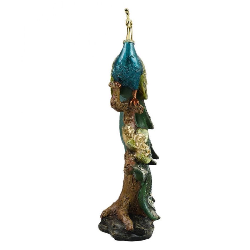 Estatueta Pavão em Resina 28 cm